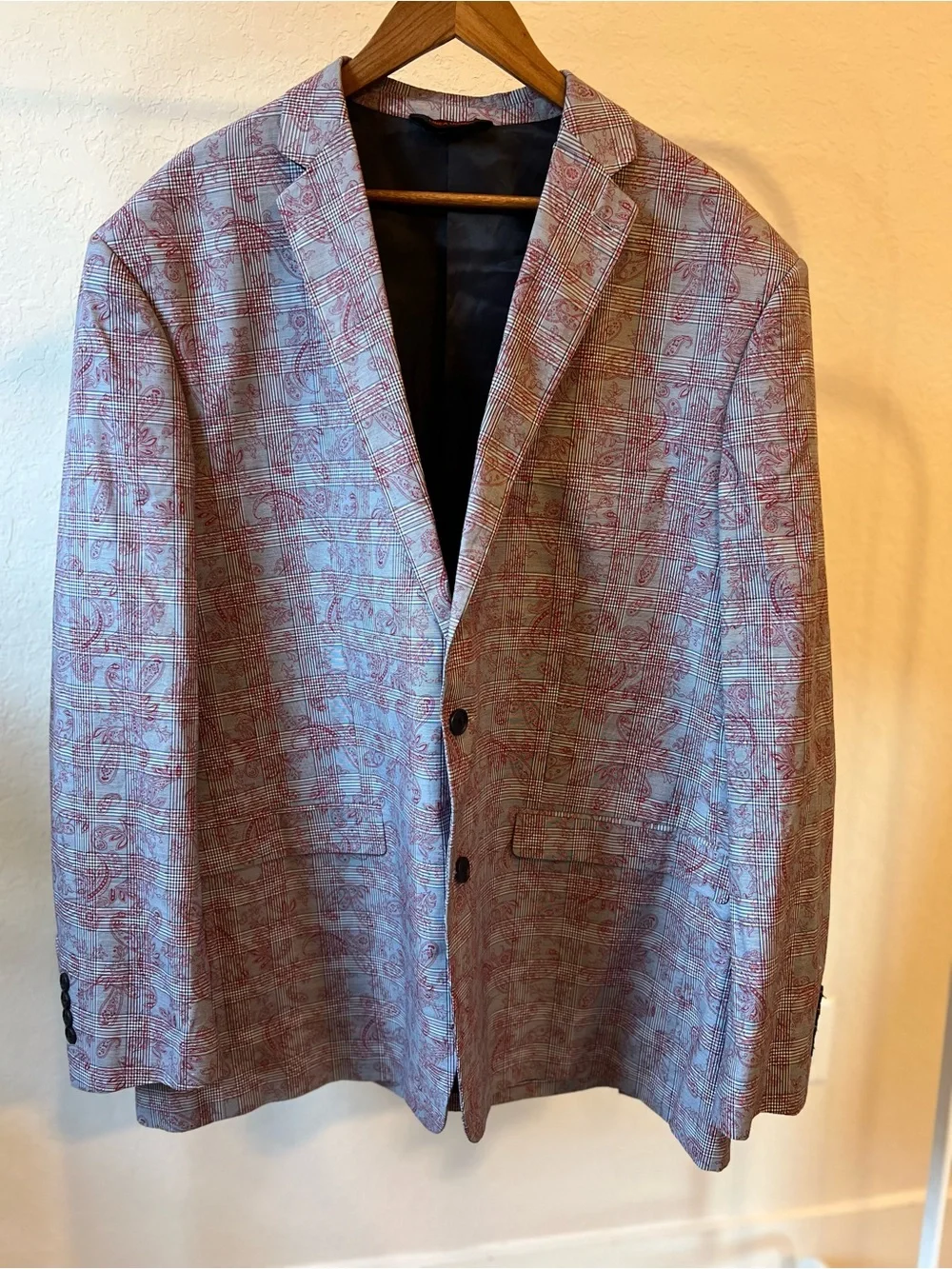 Linea Uomo Plaid Paisley Blazer Jacket – Size 54L